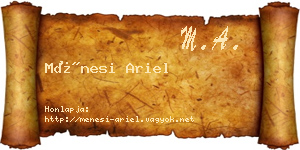Ménesi Ariel névjegykártya